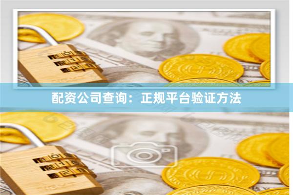 配资公司查询：正规平台验证方法